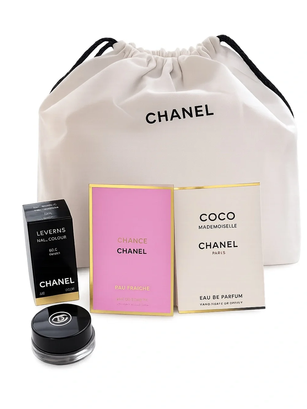 CHANEL Gift Set with Pink & White Packaging